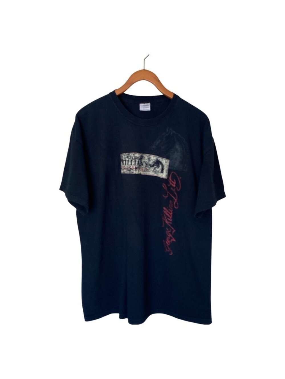 Gildan Ultra Cotton Killian's Irish Red T-Shirt Men's XL Black 100% Cotton